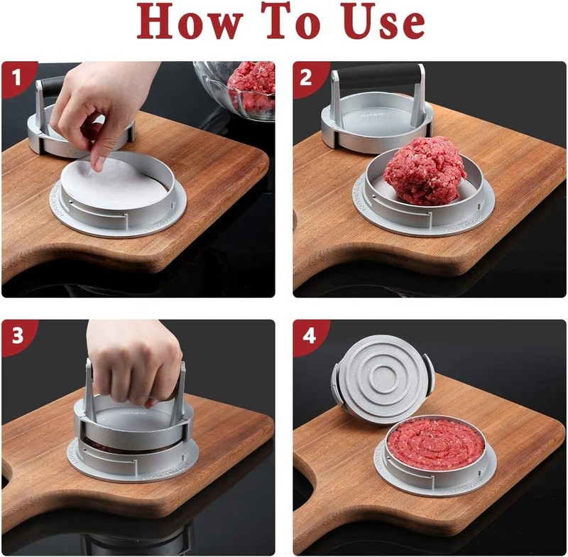 Ergonomic 3-in-1 Burger Maker - Customizes Patty Thickness for Ultimate Grilling gallery