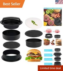BPA-Free 3 in 1 Hamburger Press Molds – Easy Clean-Up & 100 Wax Papers Included
