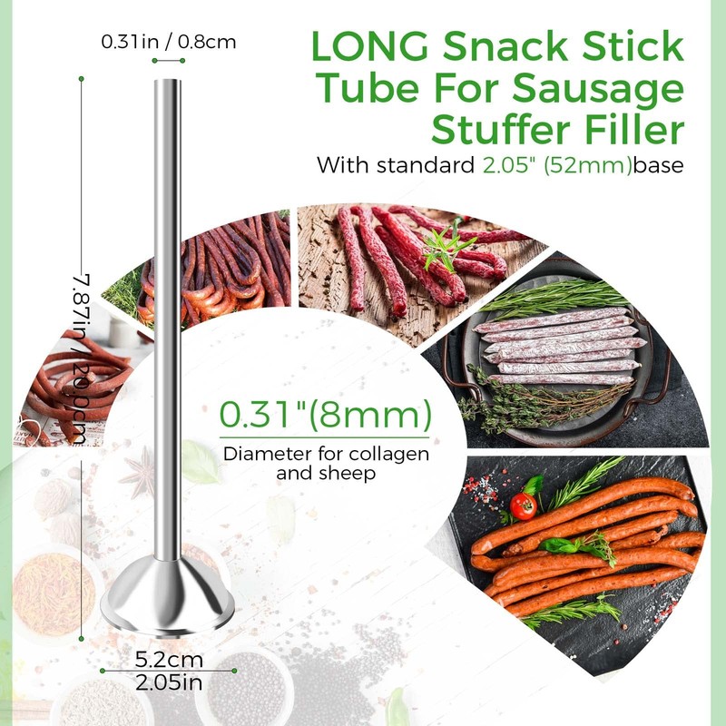 Wutfly 10mm Stainless Steel Sausage Stuffing Tubes and 10mm, Silver gallery