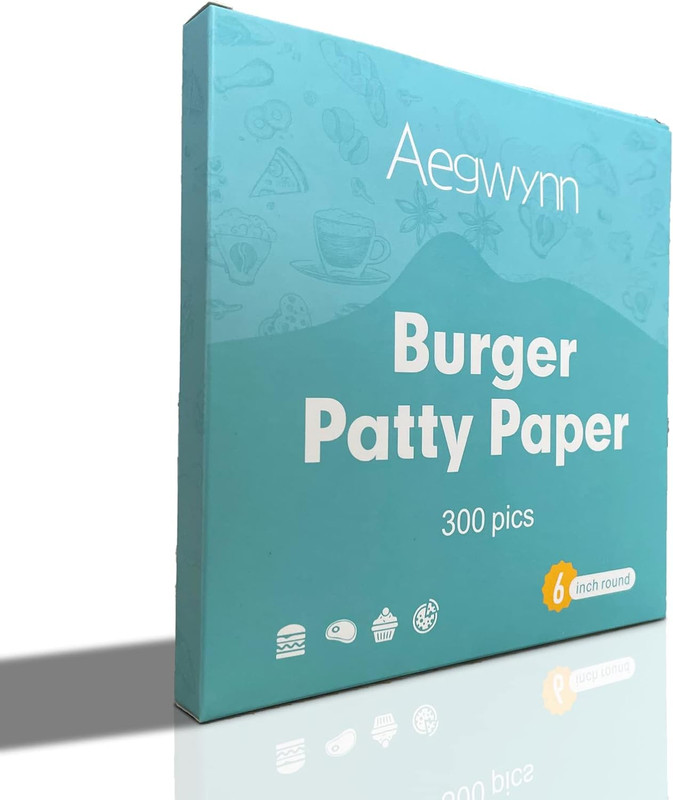 Aegwynn Hamburger Patty Paper Round 6 Inch 300 Pcs, Parchment Burger Papers Non gallery