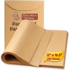 200 Pcs Parchment Paper Baking Sheets, 12×16.5 Inches 12″ x 16.5″, Brown