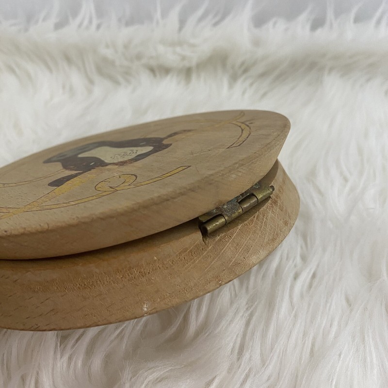 Hamburger Patty Press Wood Vintage 1940s Japan Bull Cow Painted gallery