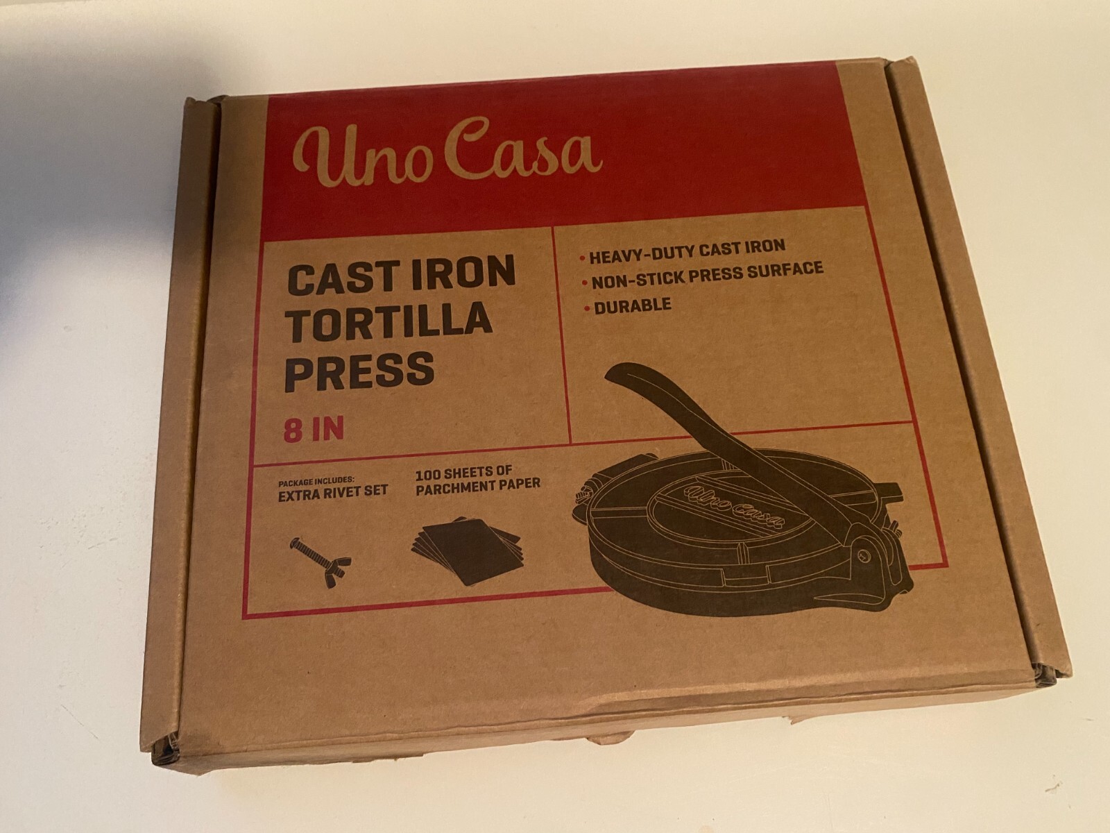 UNO CASA 8" CAST IRON TORTILLA PRESS gallery
