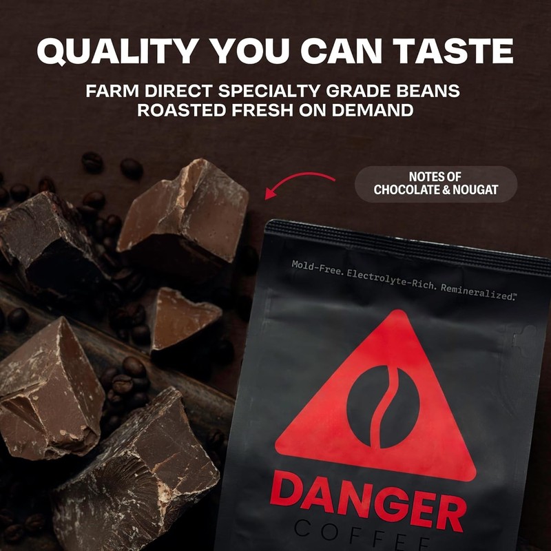 "Danger Coffee by Dave Asprey Remineralized Mold Free & Lab Tested Ground Coff.. gallery