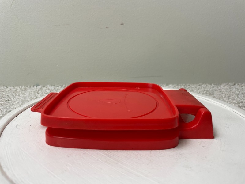 Vintage 4"x4" Kitchen Tool Hamburger Moulder Press Non-Stick Stuffed Red gallery