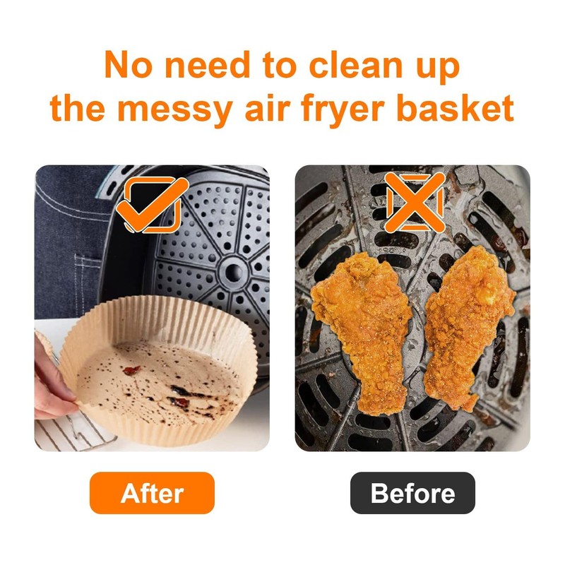 SIUDANGKA Mini Air Fryer Liners for 2qt Fryer, 100 Pcs 100pcs, Wood gallery