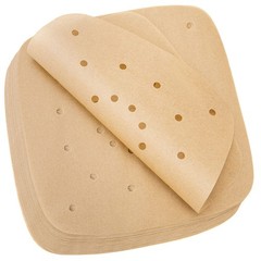 200pcs Air Fryer Parchment Paper Disposable Liner 8.5in x 8.5in, Brown