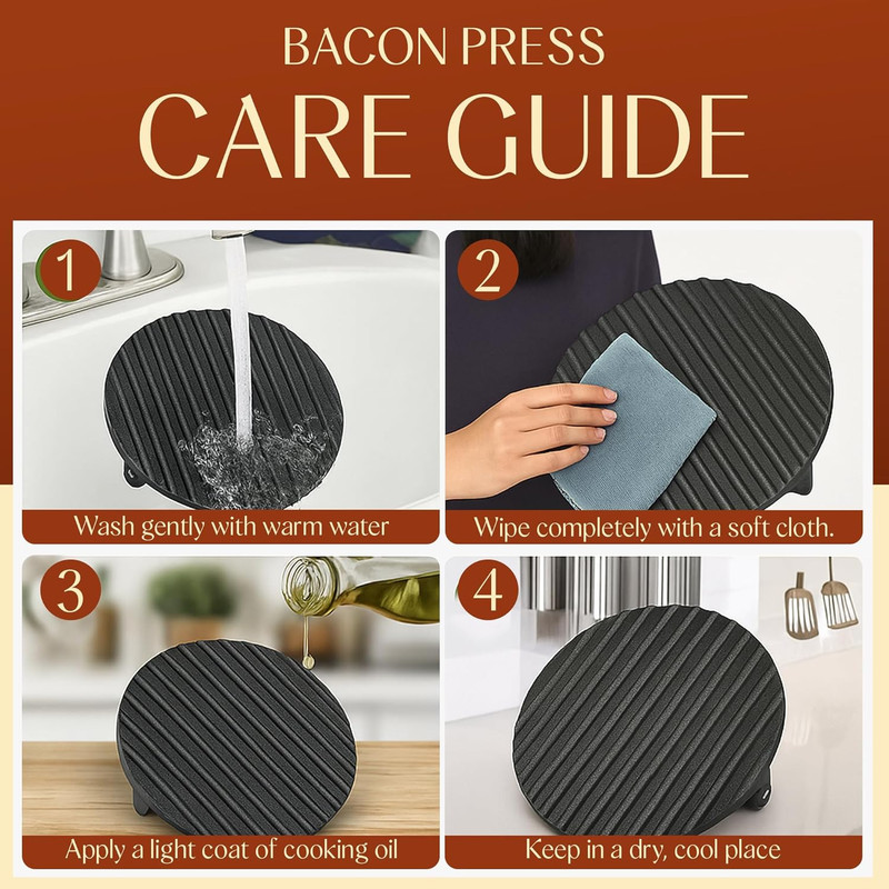 Heavy-Duty Cast Iron Burger Press 8.5 Inch round Burger Smasher, Grill Press for gallery
