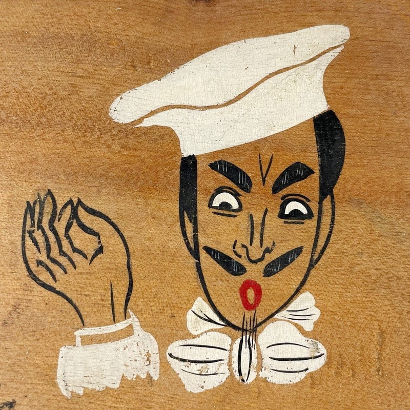 Vintage Wood Patty Press Hamburger Bun Size Chef French Italian Japan Kitschy 6" gallery