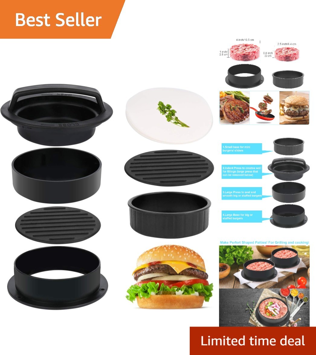 Ultimate Burger Press Patty Maker Kit with 100 Wax Papers - Clean & Safe Cooking gallery