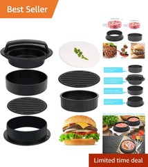 Ultimate Burger Press Patty Maker Kit with 100 Wax Papers – Clean & Safe Cooking