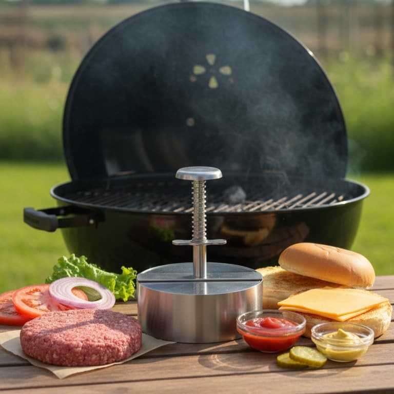 Burger Patty Maker 4.5in_304 Stainless Steel_ Burger Press Dishwasher Safe gallery
