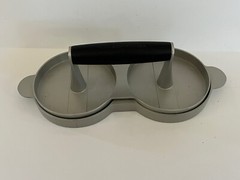 Williams Sonoma Double Burger Press Grill Marks Handle Silver Aluminum