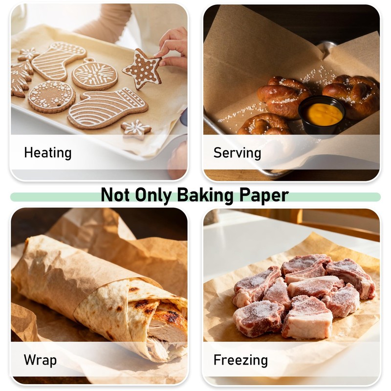 EcoDispose Non-Stick Precut Parchment Paper Half Pan -100pcs, Unbleached gallery