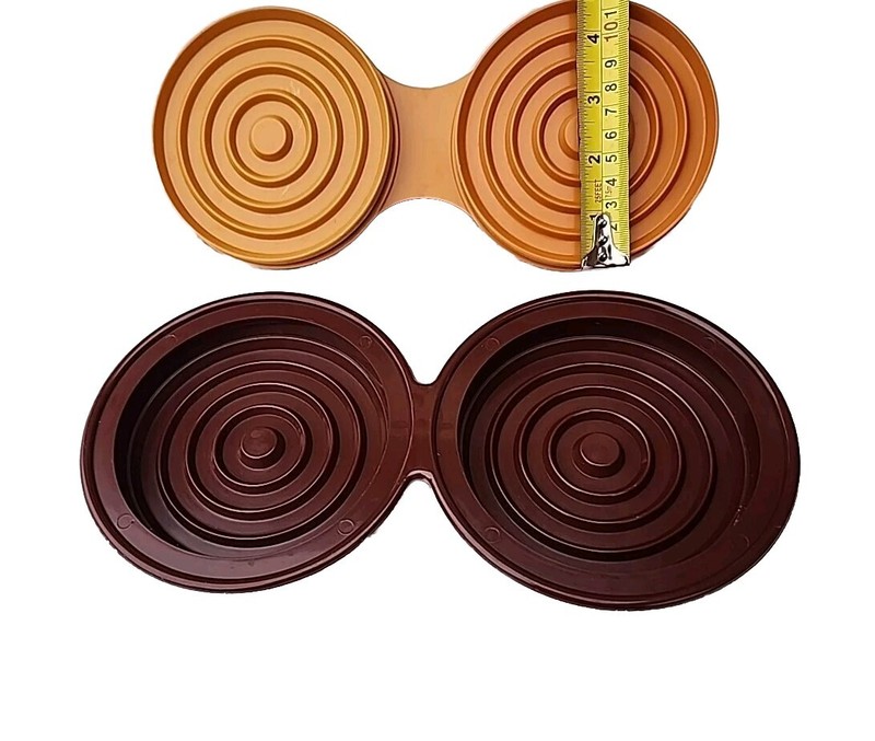 Charcoal Companion Orange & Brown Double Hamburger Patty Press Burger Mold EC gallery