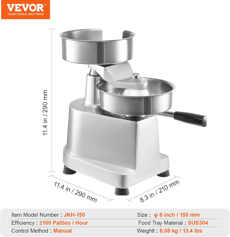 Commercial Burger Patty Maker, 150Mm/6Inch Hamburger Beef Patty Maker, Heavy Dut gallery