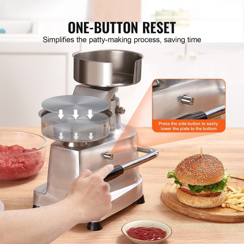 5in Commercial Burger Patty Maker Kitchen Meat Forming Processor w/1000Pc Papers gallery