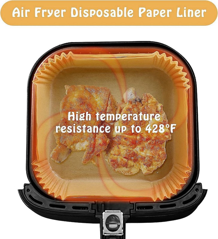 Air Fryer Liners Disposable Compatible 100pcs 7.9 inch, 100* Parchment gallery