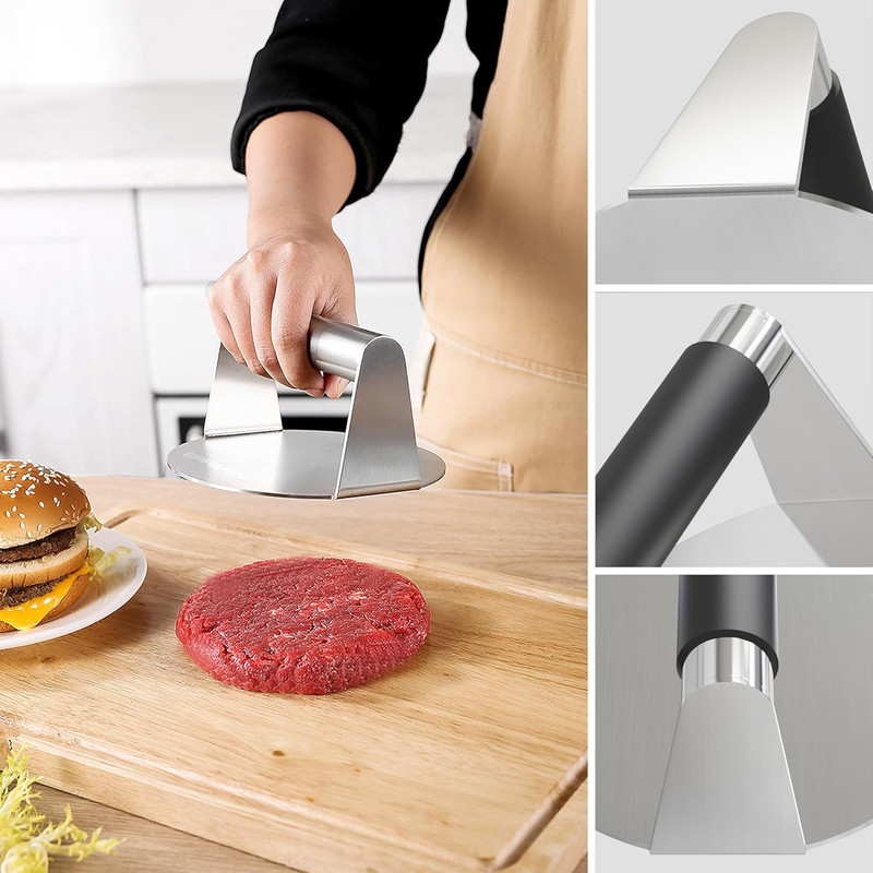 Smash Burger Press with Anti-Scald Handle, Stainless Steel Burger Press, Hamburg gallery