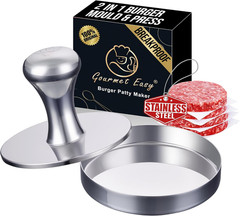 2-In-1 Hamburger Press Patty Maker & Smash Burger Press, Heavy Duty Premium