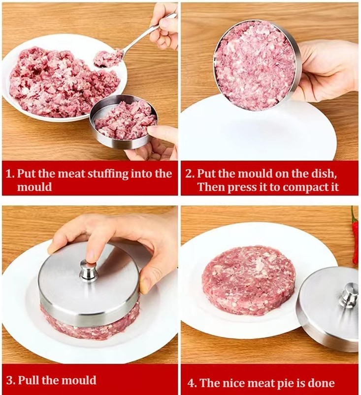 304 Stainless Steel Hamburger Press Patty Maker for BBQ Grill gallery