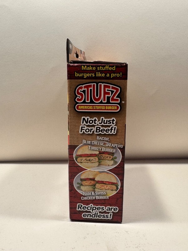Stufz America’s Stuffed Burger Press As Seen On TV Used In Original Box gallery