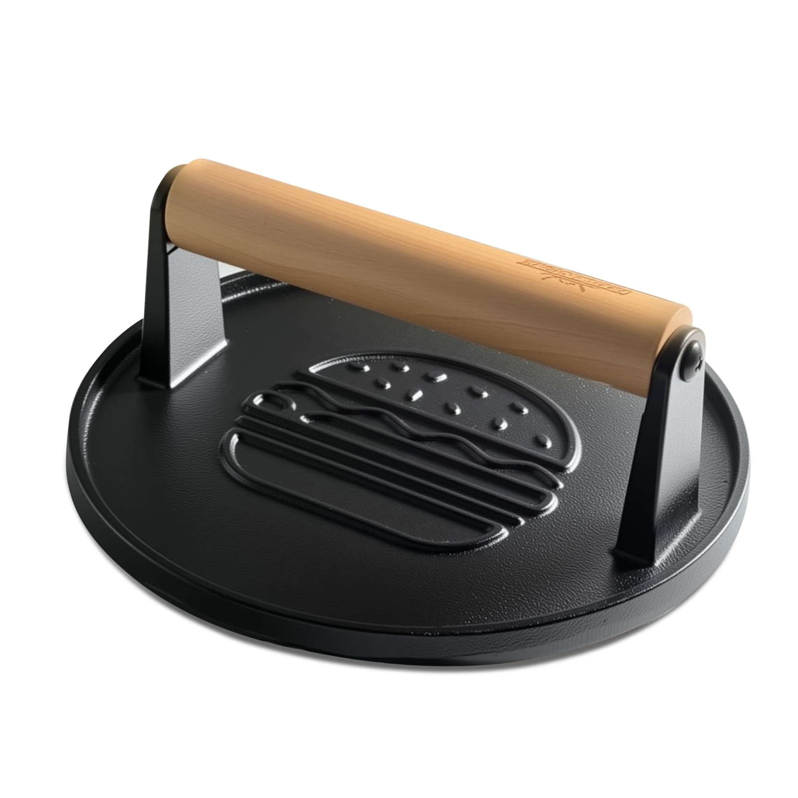 XUDAKAIXIN Cast Iron Smash Burger Press 7.1",Grill Bacon Meat 1 piece, Black gallery