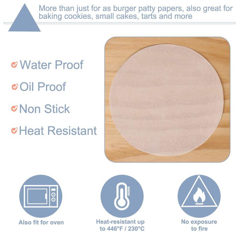 Patty Paper Round 4.5 Inch, Set of 200, Non Stick Patty Paper Sheets for Burger gallery