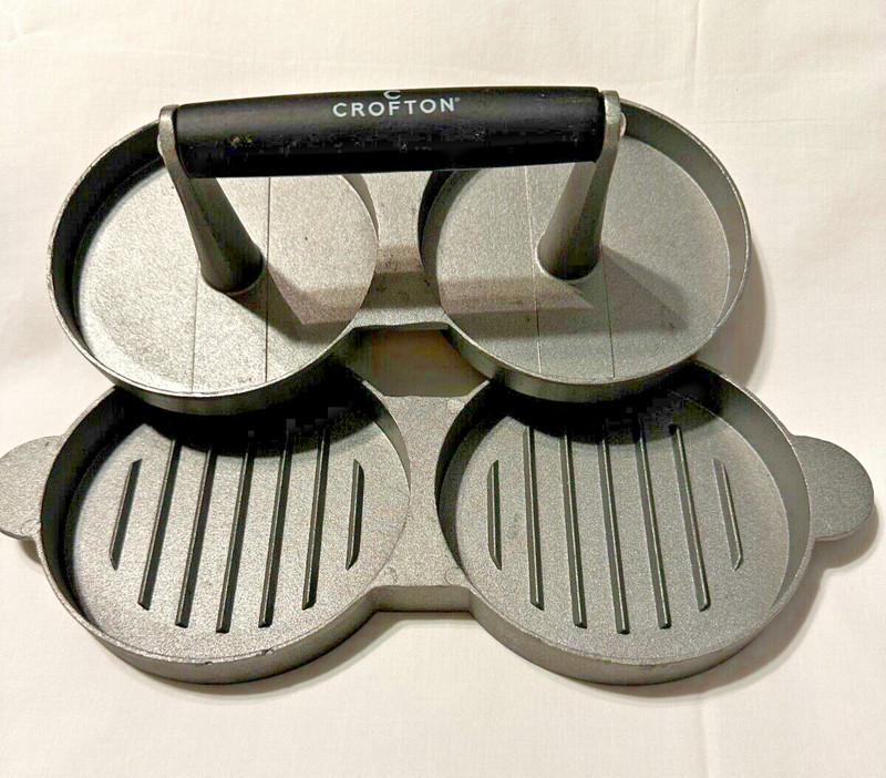Crofton Non-Stick Hamburger Press, Heavy Duty Cast Aluminum Slightly Used #2142 gallery