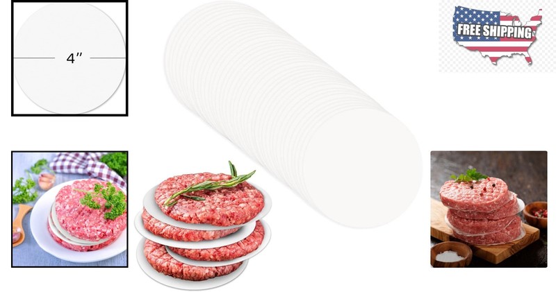 Versatile 4 Inch Non-Stick Patty Papers - 100 Sheets for Kitchen Efficiency gallery
