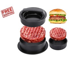 Heavy-Duty 3-in-1 Burger Press: Create Regular and Stuffed Patties Easily