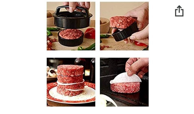 3-in-1 Non Stick Stuffed Burger Press with 60 Wax Papers, Cookery Mold Tool gallery