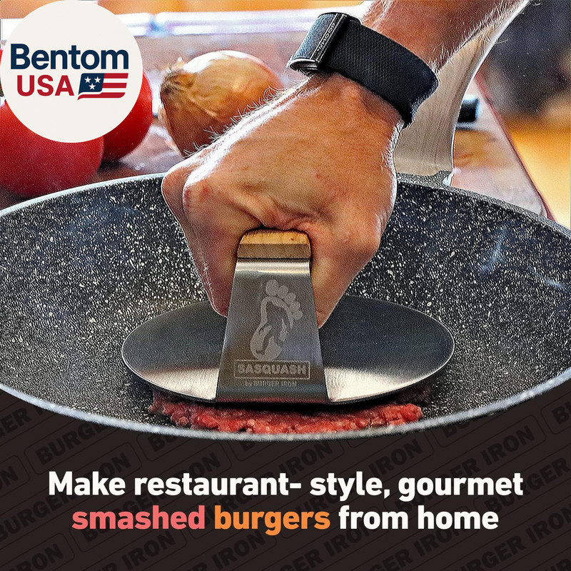 Sasquash Smash Burger Press, Heavy Duty Welded Meat Press Round, 6 Inch Stainles gallery
