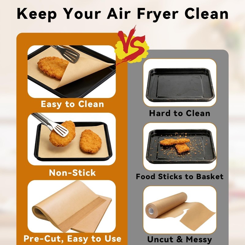 Non-Stick Parchment Paper Sheets for Air Fryer & Oven, 10x11.5 inches, gallery