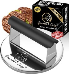 Stainless Burger Smasher 2lb Grill Press for Flat Top Griddle Hamburger Press PQ