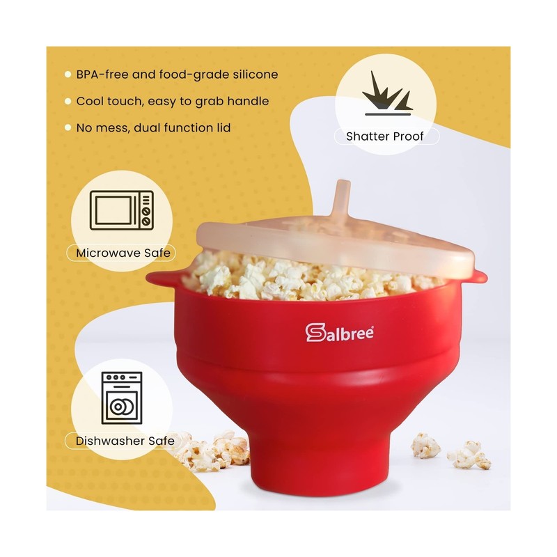 The Original Salbree Collapsible Silicone Microwave Popcorn Pop... USA FAST SHIP gallery