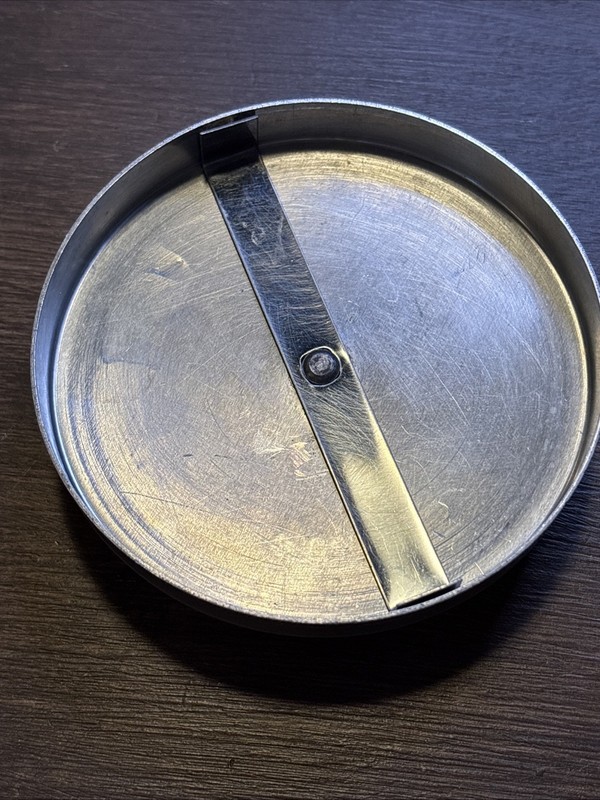 Vintage Heuck Aluminum Hamburger Press with Slide Bar Metal Burger Mold 3-3/4" gallery