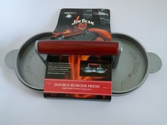 New Jim Beam Double Burger Press wsolid wood grip