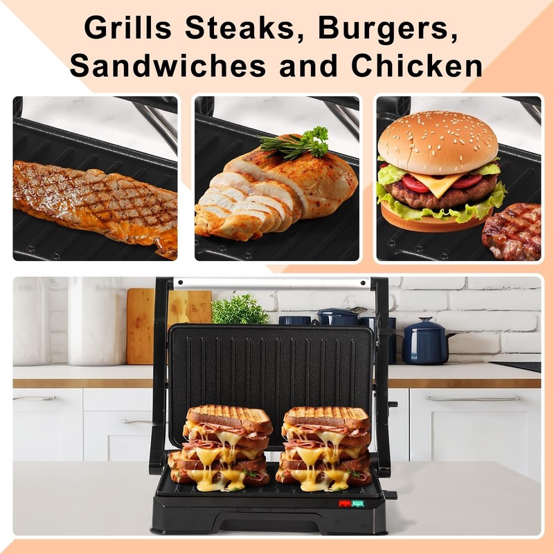 UVFAST Small Panini Press Grill Sandwich Maker, Electric 3 in 1 Panini Sandwi... gallery