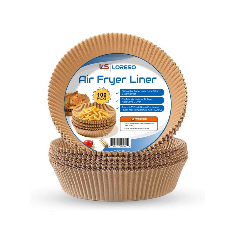 Air Fryer Liners Disposable Parchment Paper, 100 Round 2-5qt6.3"-100ct, Brown gallery
