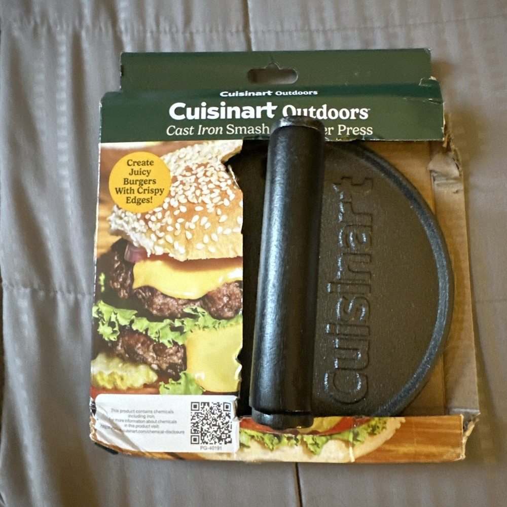 Cuisinart 6.5" Cast Iron Burger Smasher Press **NEW**