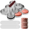 Mini Burger Press 6 Slots Patty Maker 300 Papers Round Shape Mold Camping gallery