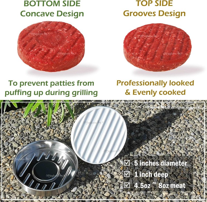 Heavy-Duty 5" Burger Smasher - Includes 100 Patty Papers for Perfect Patties gallery