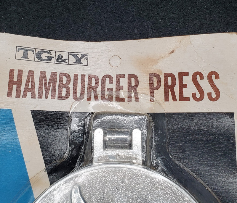 Vintage Hamburger Press Cow Steer Mold TG&Y Aluminum Farmhouse 3.5" NEW gallery