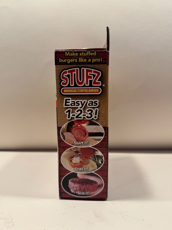 Stufz America’s Stuffed Burger Press As Seen On TV Used In Original Box gallery