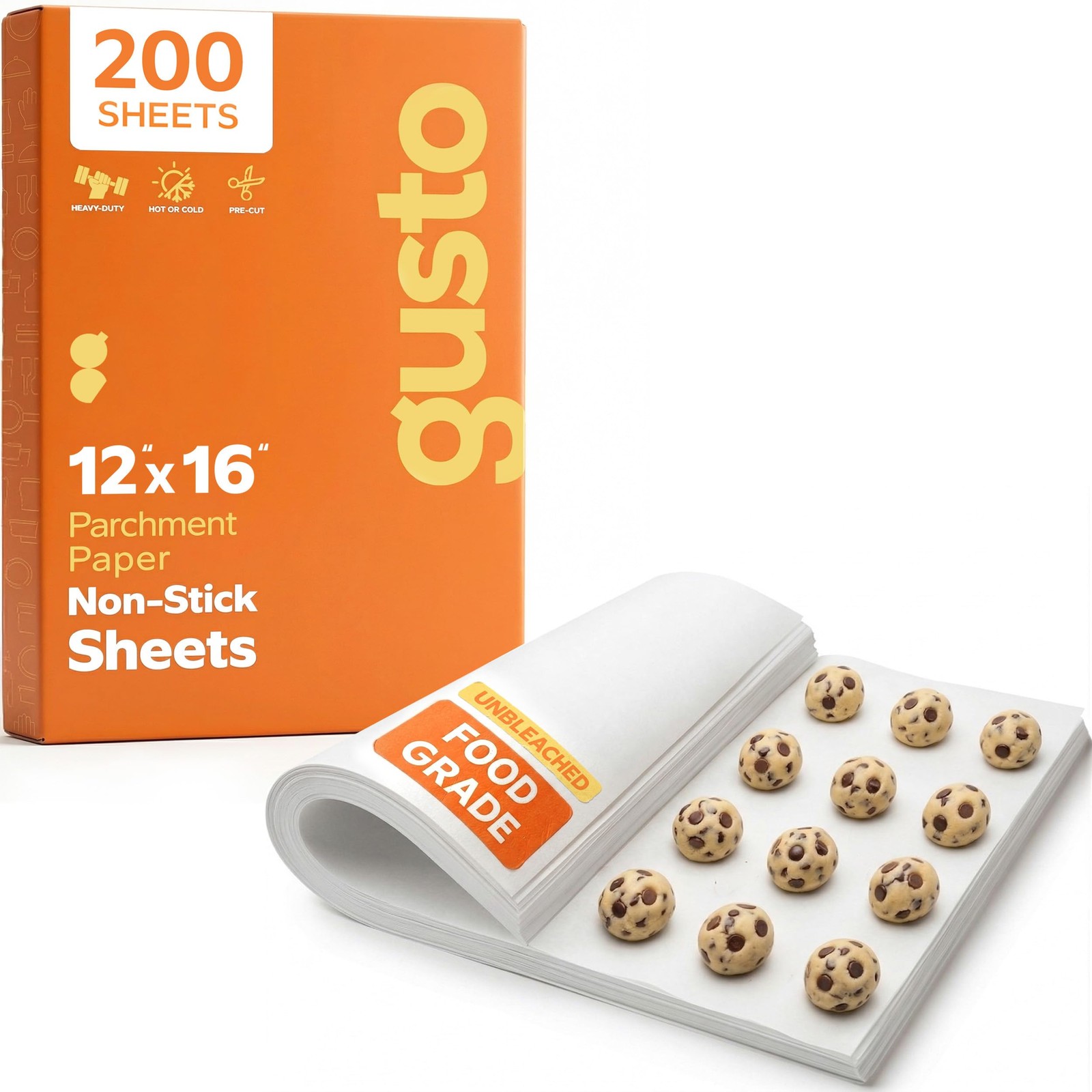 GUSTO [12 x 16 Inch - 200 Count] Pre-Cut Parchment 12 x 16 in (Sheet), White gallery