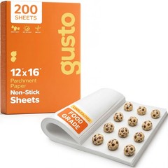 GUSTO [12 x 16 Inch – 200 Count] Pre-Cut Parchment 12 x 16 in (Sheet), White