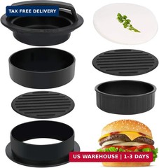 3 in 1 Stuffed Burger Press Patty Maker Rings Molds Kit, Non Stick Stuffer Hambu