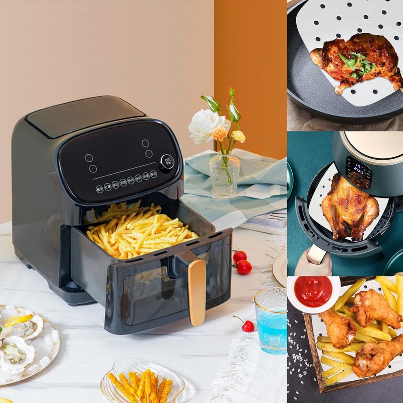 HOFHTD Air Fryer Liners, 200Pcs Disposable Square 12x12 inches, White gallery