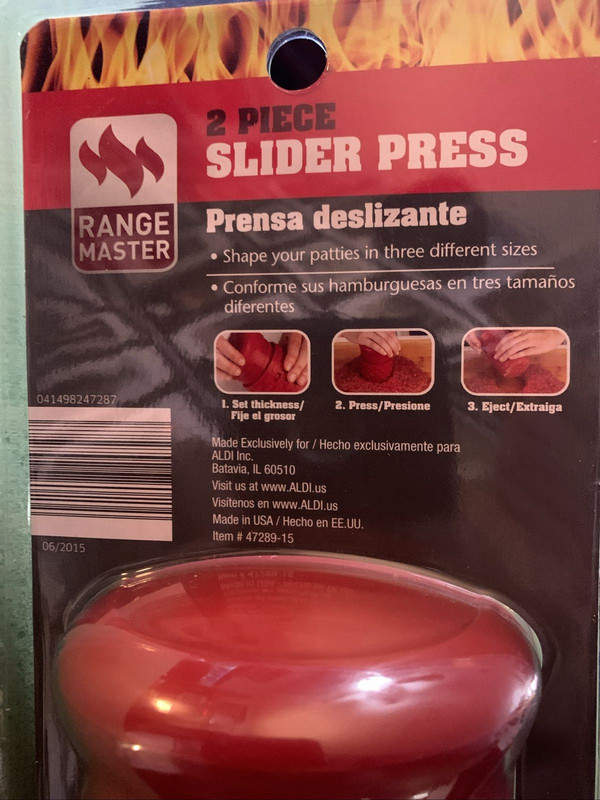 Range Master: Two Piece Burger Slider Press. Sealed. gallery